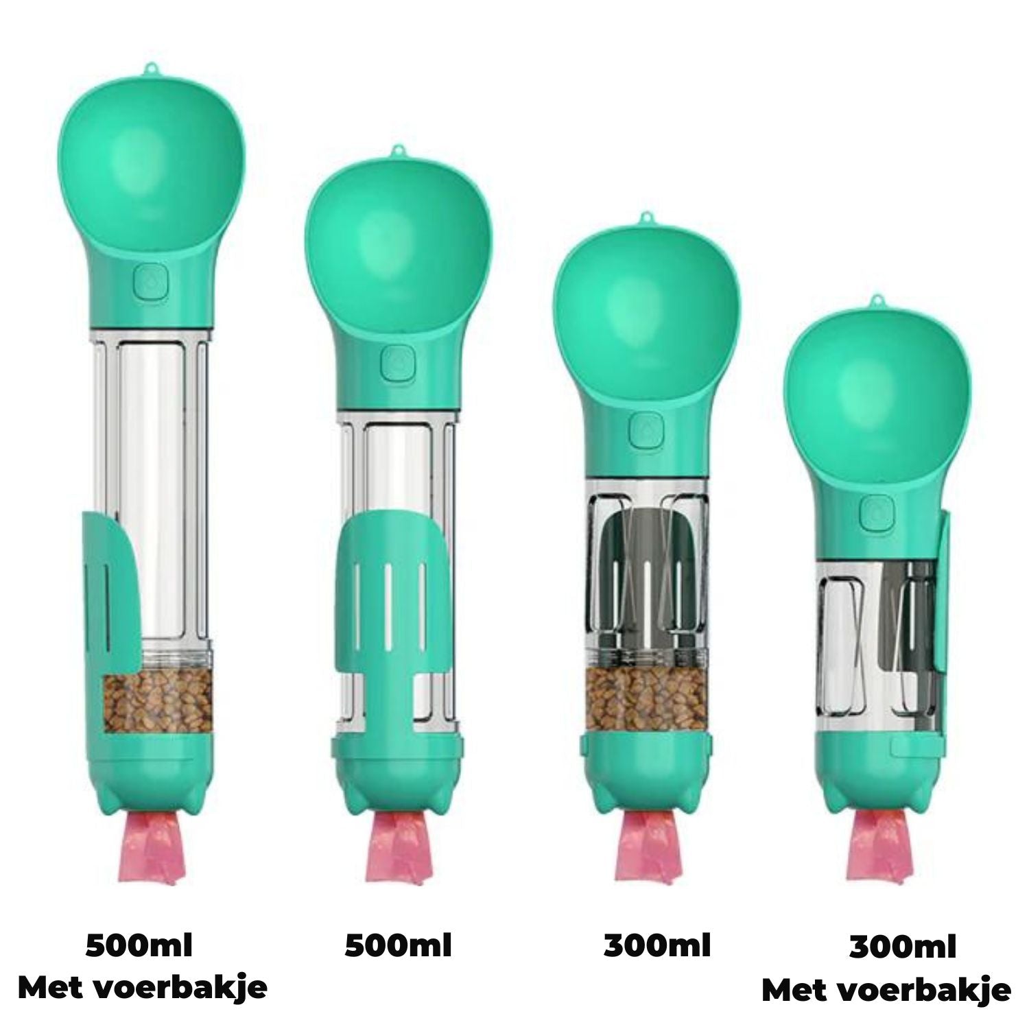 5 in 1 waterfles blauw 300ml en 500ml